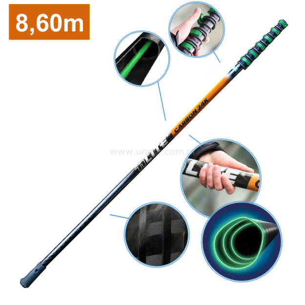 UNGER Kij teleskopowy nLite CARBON 24K 8,60 m / 1,70 m - CF86G